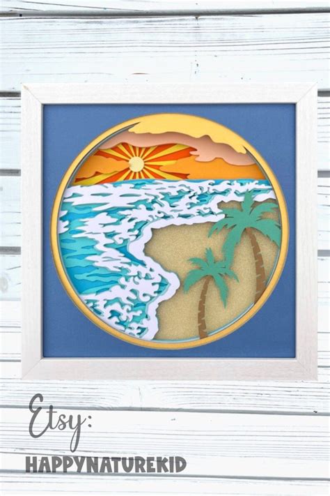 Beach Shadow Box SVG Beach Shadow Box SVG: Capture The Essence Of Summer In Your Home