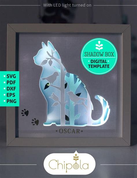 Cat Shadow Box SVG The Feline Silhouette: Capturing The Essence Of Grace With Cat Shadow Box SVGs