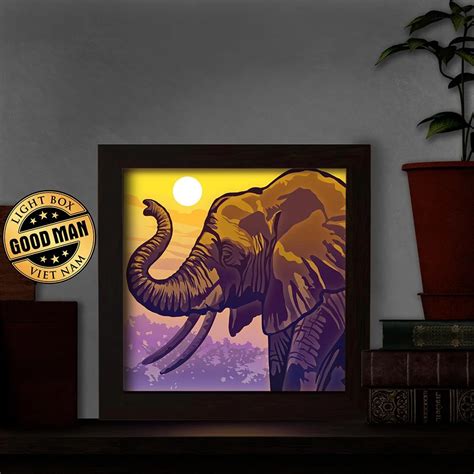 Elephant Shadow Box SVG Elephant Shadow Box SVG: A Stunning Silhouette For Your Wall Art Collection