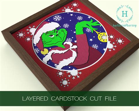 Grinch Shadow Box SVG Grinch Shadow Box SVG: A Festive And Whimsical Holiday Decoration