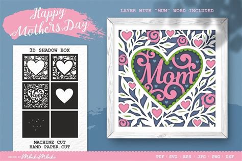 Mother's Day Shadow Box SVG Celebrate The Unbreakable Bond: A Mother's Day Shadow Box SVG