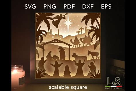 Nativity Scene Shadow Box SVG Nativity Scene Shadow Box SVG: A Timeless Christmas Decoration