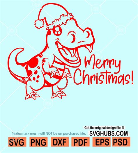 Christmas Dinosaur SVG Christmas Dinosaur SVG: A Festive Twist On Prehistoric Charm