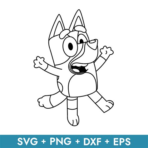 Bluey Outline SVG Free Bluey Outline SVG Free: Unleash The Paw-some Adventures For Your Creative Projects