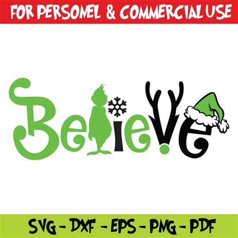 Believe Grinch SVG Believe Grinch SVG: Capture The Magic Of The Holiday Season