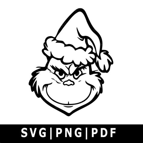 Black And White Grinch SVG Black And White Grinch SVG: A Timeless Symbol Of Holiday Cheer