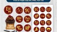 Harry Potter Cupcake Topper SVG Harry Potter Cupcake Topper SVG: Bring The Magic To Your Sweet Treats