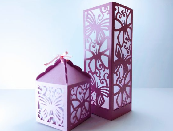 Butterfly Lantern and Box 3D SVG