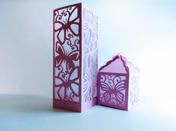 Butterfly Lantern and Box 3D SVG